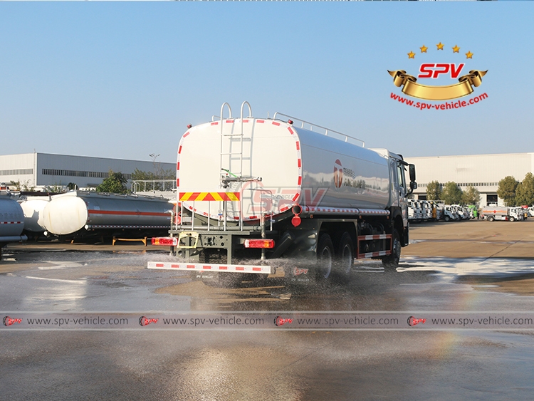 SPV-Vehicle - 25,000 Litres Water Spraying Truck SINOTRUK - Rear Side View